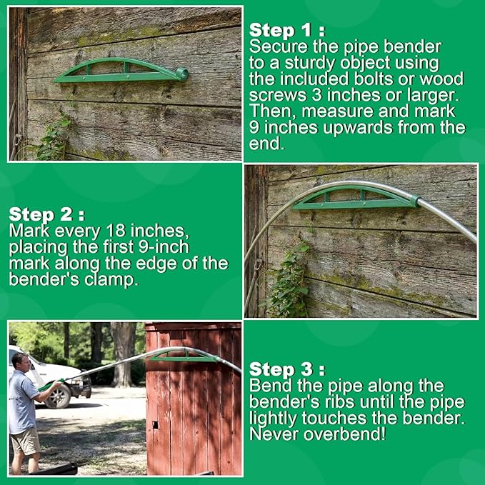 12ft Wide Greenhouse Arch Hoop Pole Bender Tool for High Tunnel Hoop Greenhouse Builds Bends 1-3/8'' Top Rail Fence Tube with Extension Pole for DIY Garden Structure