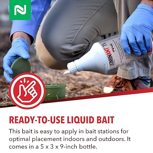 Dominant 1% Liquid Ant Bait Borax-Based Formula Attracts and eliminates Sweet-Feeding Ants Effective for Large and Multi-Queen Colonies Indoor and Outdoor Use 1 Quart