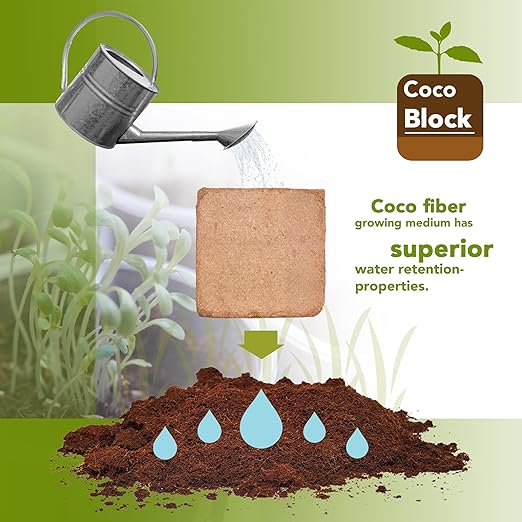 Home and Country Coco Coir Brick 50 Lbs Triple Washed Low EC Coconut Fiber Potting Soil Alternative for Indoor Plants Gardening Essentials and Mulch Compost Base