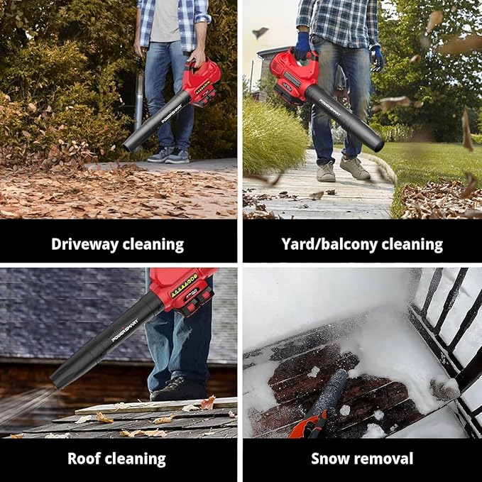 PowerSmart 40V Cordless Leaf Blower 450CFM 130MPH Performance with 2PCS 2.0Ah Batteries &amp Chargers Included for Patio Cleaning Lawn Care Blowing Leaves and Dust