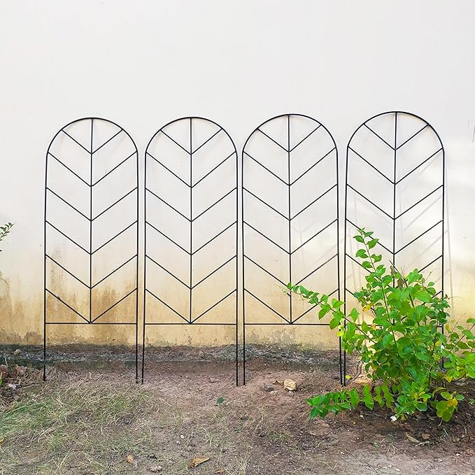 2 Pack Trellis for Climbing Plants Outdoor 45 H x 15.9 W Garden Trellis Plant Trellis for Climbing Rose Vegetable Flower Lawn Backyard Black Metal Trellis