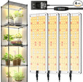 LED Grow Light Panel High Efficiency 616LEDs Under Cabinet Plant Growing Lamp Strip for Seedlings Veg Flowers 46W (4 x 11.5W) 3/9/12H Timer Ultra-Thin Full Spectrum LED Grow Lights