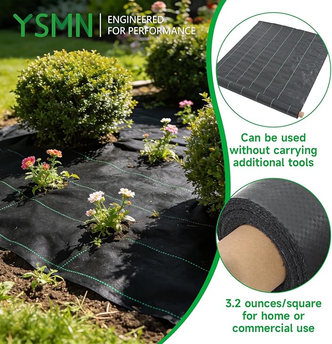 Weed Barrier Fabric Planting Cover - 6 x 300 FT Heavy Duty Landscape Fabric Ground Cover Block for Outdoor Planting