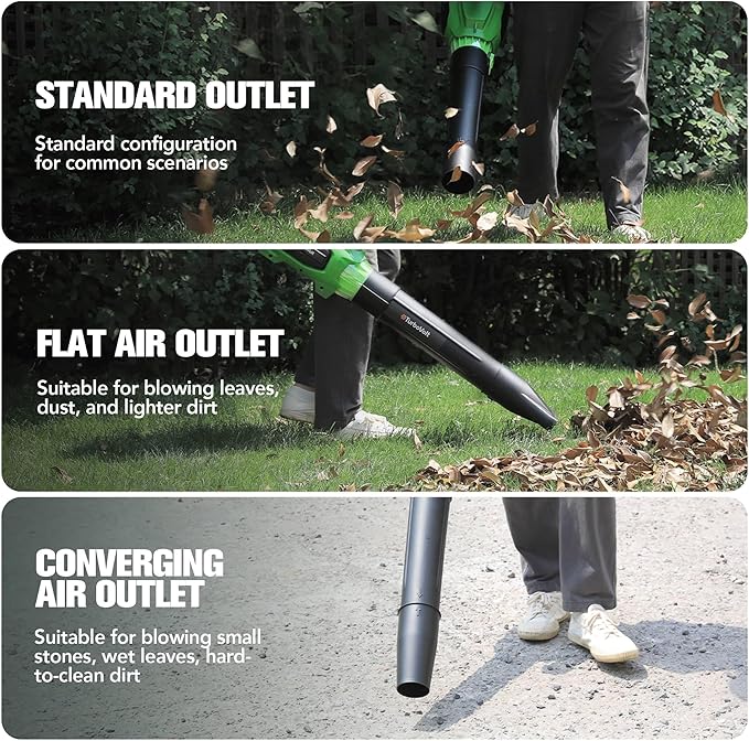 Cordless Leaf Blower 40V | 620CFM/150MPH Powerful Brushless Motor | 2X 5.0Ah Batteries and Charger | 3 Nozzles | 4 Speed + Turbo Mode | Lightweight Electric Blower for Lawn Care Garden Yard Dust