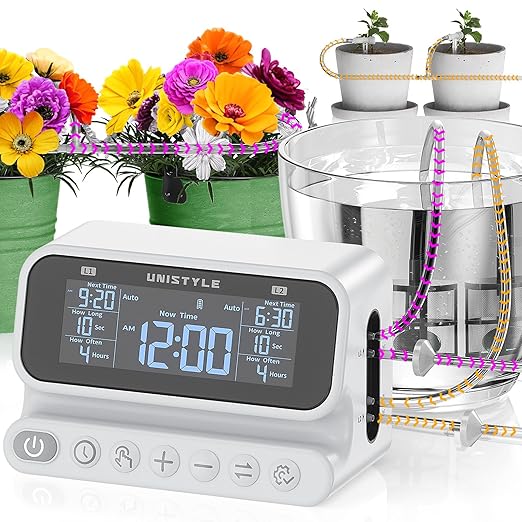 [All-New 2027] 2 Zone Automatic Plant Waterer for Indoor Unistyle Plant Watering Devices for Potted Plants Drip Irrigation System with Programmable