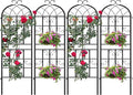 4 Pack 71x20in Garden Trellises Butterfly Black Metal Coated Rustproof Trellis for Climbing Plants Outdoor Roses Vegetables Vines Cucumbers