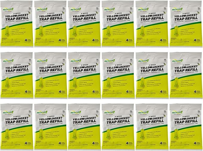 RESCUE! Yellowjacket Attractant – for RESCUE! Reusable Yellowjacket Traps – 4 Week Supply - 18 Pack