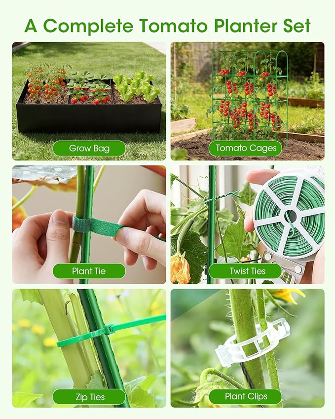 Cucumber Trellis with Grow Bags for Garden U Frame Garden Trellis for Climbing Plants Metal Plant Trellis with Garden Netting for Vegetables Flowers Fruits(4 Arches)