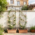 2 Pack Large Garden Trellis Heavy Duty Rustproof Iron Plant Trellis for Potted Plant Support Metal Climbing Rose Trellis Vine Vegetable CucumberBlack-86.7 H x 19.7 W