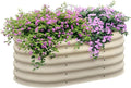 Outsunny 3.5' x 2' x 1.4' Galvanized Raised Garden Bed Kit Outdoor Metal Elevated Planter Box with Safety Edging Easy DIY Stock Tank for Growing Flowers Herbs &amp Vegetables Cream