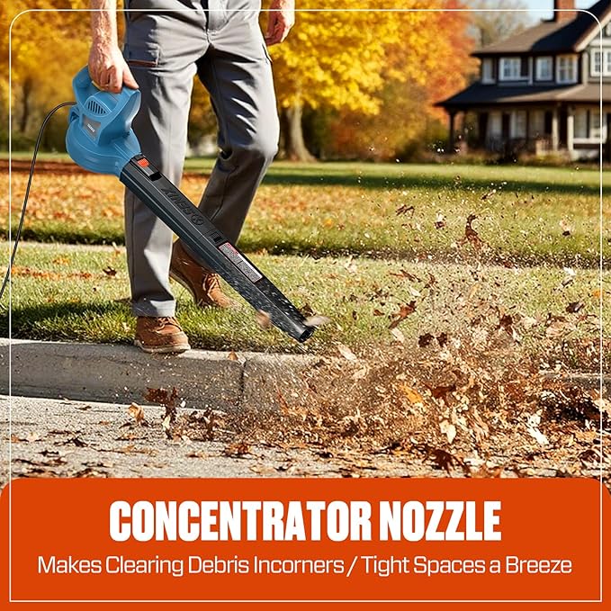 SENIX 6 AMP Handheld Electric Leaf Blower Up to 260 CFM and 155 MPH Lightweight 120V (BLE06-L)