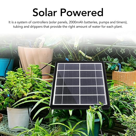 Automatic Drip Irrigation Kits Solar Powered Easy to Get Water Garden Irrigation Kit Multipurpose Greenhouse Kit for Balconies Patios Greenhouses Gardens