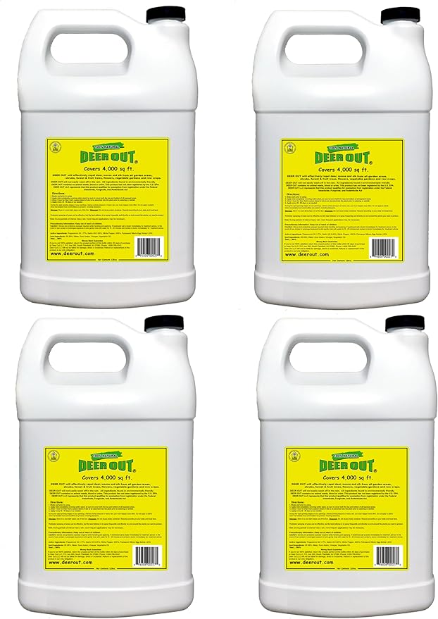 Deer Out 1 Gallon Ready-to-Use Deer Repellent (Pack of 4)