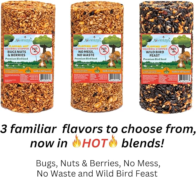 JCs Wildlife Squirrel Stopper Bugs Nuts &amp Berries Small Cylinder 1.5lbs (6-Pack)