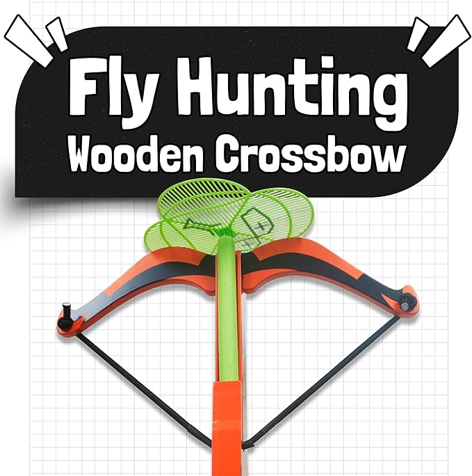 [2 Pack] Fly-X-Treme Fly Hunting Wooden Bug Gun Set – Accurate Fly Shooter with 2 Arrows