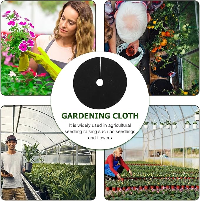 Non-Woven Tree Mulch Non-Woven Cloth Tree Mulch Ring Round Anti Grass Weed Barrier Plant Cover Weed Control Ring for Indoor Outdoor Gardens Tree Mulch Mats