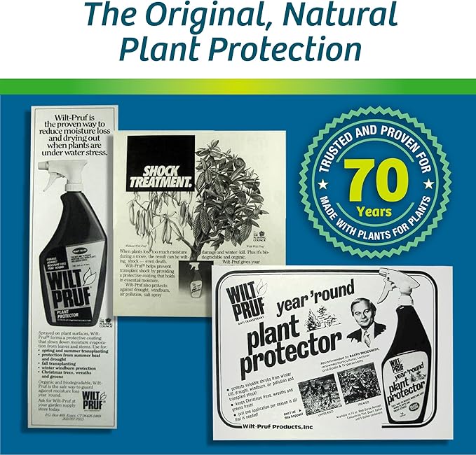 Wilt-Pruf® Concentrate | Protect Against Winter Damage Drought and Stress | Just Spray &amp Let Dry | Locks in Moisture w/Clear Foliar Film | Professional-Grade &amp Trusted | Replaces Burlap | (1