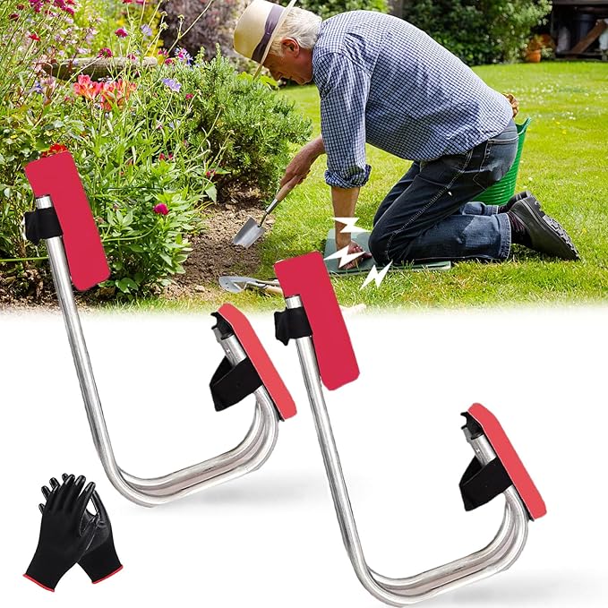 Knee Seat for GardeningStrap on Kneeling Device for GardenErgonomic Gardening SeatGarden Work Seat for Farm WorkGardeners Tool Seat for Protect KneesSuper Cozy &amp Improve Work Efficiency (Red-