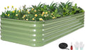 GoCampDriect 6IN1 Raised Garden Bed - 8x3x1.4ft Galvanized Raised Garden Boxes Outdoor Corrosion Resistant | Variable Shape 9x2x1.4ft Metal Raised Garden Beds for Planting Vegetable Fruits Flower