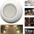 OZUSA 3 Round White LED Lights 6000K Surface Mount Indoor Outdoor Waterproof Lighting for Garden Landscape Porch Patio Deck 12 Volts