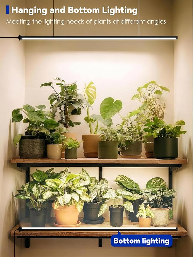 Grow Light with Auto-Timer Hanging and Standing Grow Lights for Indoor Plants3 Light Modes Detachable Full Spectrum Plant Lights for Wide Area Coverage in Indoor Plants (60 in)