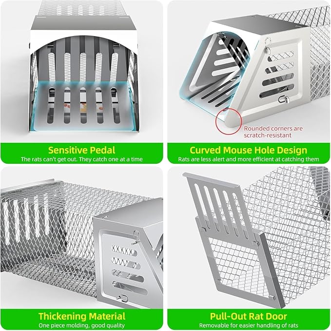 Chipmunk Trap Humane Rat TrapMulti-Catch Reusable Mouse Trap for Home/Garden/Warehouse Humane Mouse Traps- Safe &amp Effective Mouse for Families &amp Farmers 1 PCS