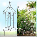 Iron Garden Trellis Climbing Frame 140cm×50cm Outdoor Fence Plant Support Stake for Outdoor Garden Terrace Balcony Flower Bed