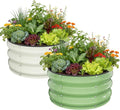 Galvanized Raised Garden Bed 2pcs 2x2x1 FT Round Metal Raised Garden Bed Outdoor Planter Box with Open Bottom Rust-Resistant Steel Garden Bed for Vegetables Herbs Flowers Easy Assembly