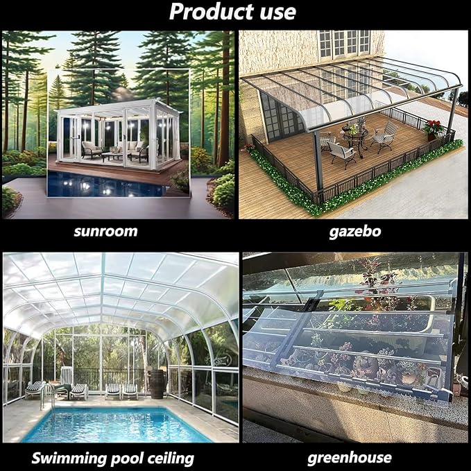 High-Definition Transparent Polycarbonate Panel partition Outdoor-Specific Endurance Polycarbonate Sheet(6 x23ft)