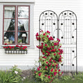 2 Pack 86.7 H Metal Garden Trellis for Climbing Plants Rustproof Decorative Outdoor Lattice Fence for Roses Vines Flowers Veggies - Black