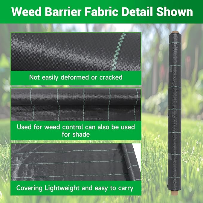 Weed Barrier Fabric Planting Cover - 4 x 250 FT Heavy Duty Landscape Fabric Ground Cover Block for Outdoor Planting