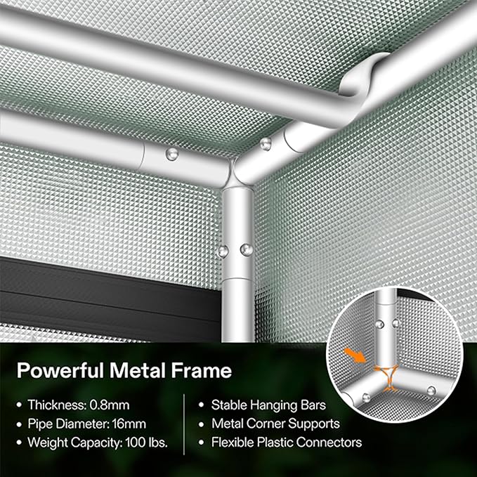 48x24x72 Multi-Storey Grow Tent Extra-Large Observation windows Heavy-Duty 600D Mylar Plant Tent Waterproof Growing Tents Fit in Indoor Planting Hydroponics 4-Layers of seedlings