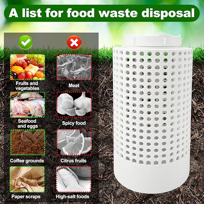 2 PCS Inground Worm Composter Inground Worm Farm Compost Bin Kit for Raised Garden Beds at Home Farm Compost Bin for Garden Reducing Food Waste Composting Systems Sustainable Worm Composter.