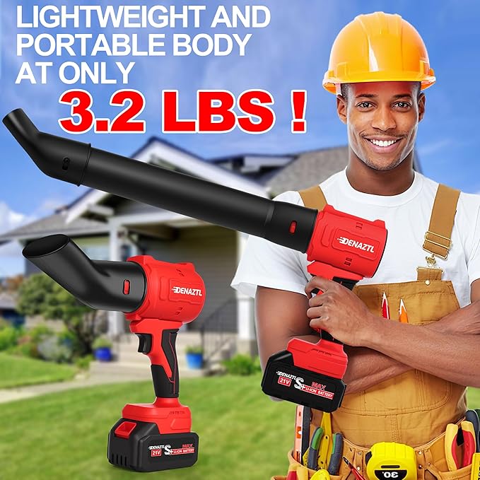Electric Handheld Leaf Blower Cordless with 2X 4.0Ah Batteries and Charger 650CFM 160MPH 2 Extended Nozzles Portable Mini Lightweight for Seniors Gift YardPatioGutterLawn Care Garden Tool