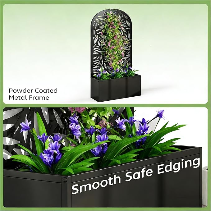 Arched Garden Planter Box Decorative Curved Raised Bed for Landscape Beauty - Versatile Focal Point for Flowers or Herbs Elevates Patio Deck or Front Yard with a Generous Flowing Design