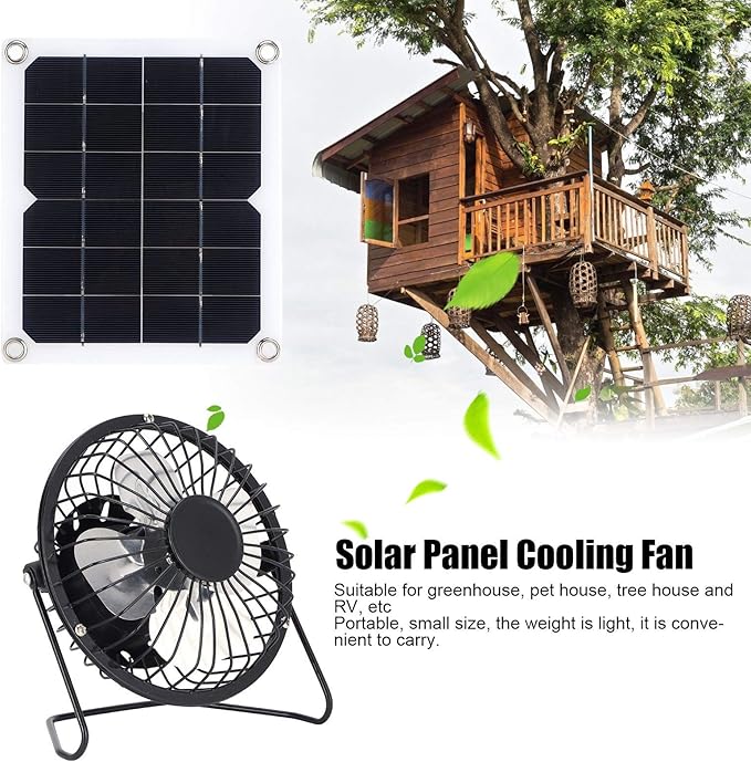 Mini Ventilator Quietly Cools Solar Exhaust Fan Portable for Pet Dog Chicken House