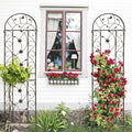Metal Garden Trellis for Climbing Plants: Galvanized Steel Arch Design with Powder Coating - Modern Vertical Plant Support for Outdoor Spaces &amp Patio Decor