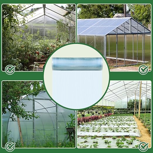 Polycarbonate Sheet 98.4Ft x 3.28FtDIY UV Resistant Polycarbonate Greenhouse PanelsInsulated Transparent Polycarbonate Roof Panels for Roof Farming Gardening Agriculture Courtyards Canopy