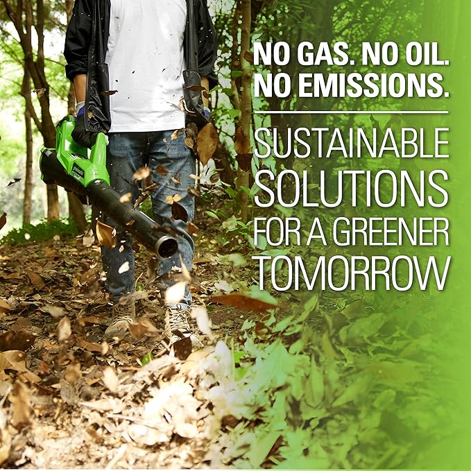 Greenworks 40V (115 MPH / 430 CFM) Brushless Axial Leaf Blower 2.0Ah Battery and Charger Included