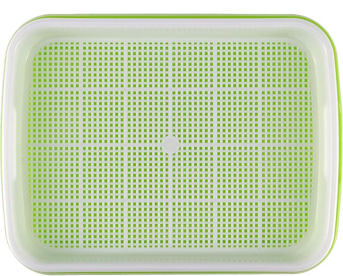 8 Pack Seed Sprouter Tray BPA Free Big Capacity Seed Germination Tray Healthy Wheatgrass Seeds Grower with Lid for Growing Bean Sprouts Cat Grass Wheat Grass Mung Beans