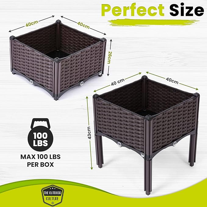 Raised Garden Beds | Vegetable Raised Plant Kit | Elevated Garden Bed with Legs | Self Watering Planter Box Ideal for Outdoor Gardening | Grow Flowers Herbs &amp Vegetables with Ease