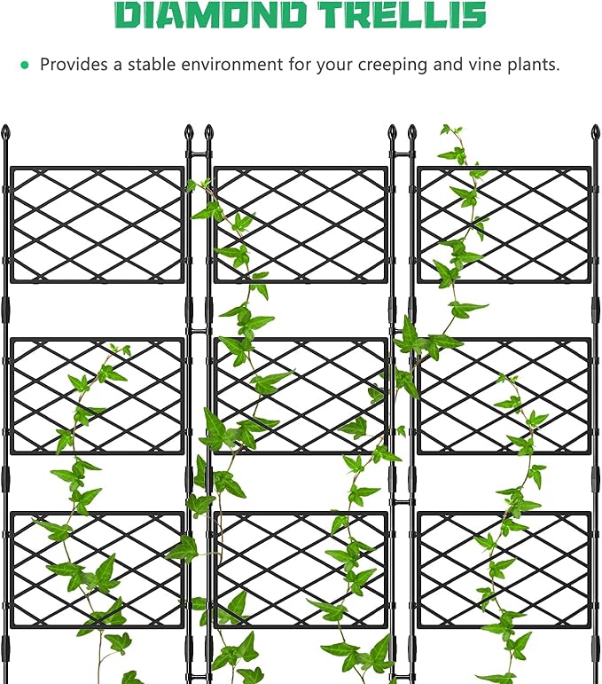 DoCred 63 H Raised Garden Bed Planter Box with Trellis Floorstanding Vertical Horticulture Planter Box Tomato Cage with Wheels for Vine Climbing Plants Flowers Herbs
