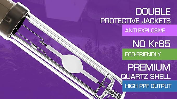 CMH 315W 3000K 625umol / 4200K 590umol Ceramic Metal Halide 4200K CDM Full Spectrum Indoor Vegging Grow Light Bulb Pack of 2