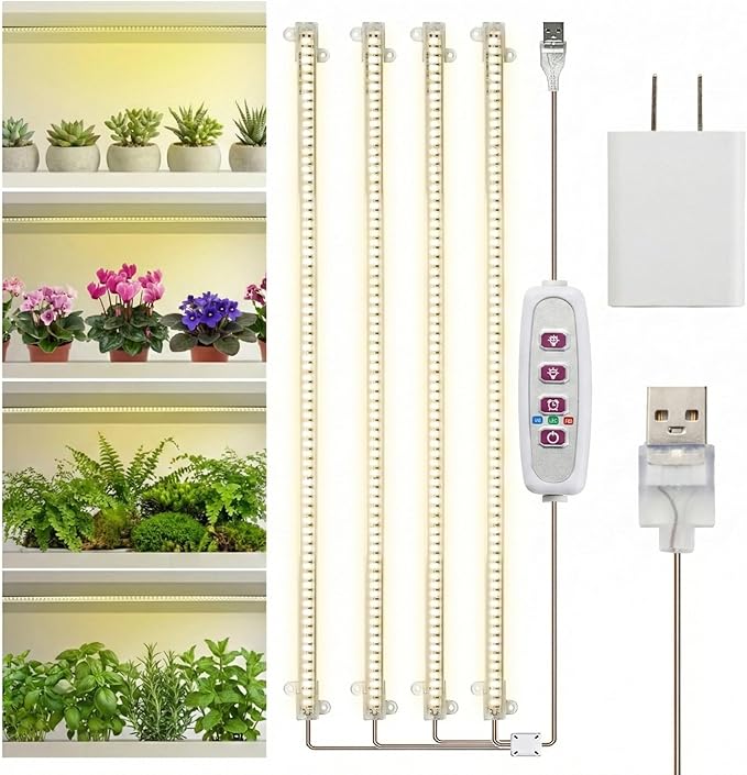 20 Full Spectrum LED Grow Light for Indoor Plants 8/12/16H Timer &amp Dimmable Adjustable Grow Lamp Hydroponics Growing System Lights Seed Starting Indoor Greenhouse Plant Lamp