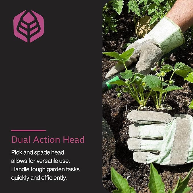 Yard Butler Terra Garden Hand Tools - Weeding Hand Tiller Tool for Efficient Gardening - Weed Remover Tool for Lawn &amp Garden Care - Durable Gardening Accessory Planter