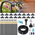 Lawn &amp Garden Watering Equipment360° Adjustable Drip Irrigation System50 ft Garden Plant Watering System with 15 Nozzles 5/16 inches Hose Greenhouse Accessories for Yard Lawn Plants