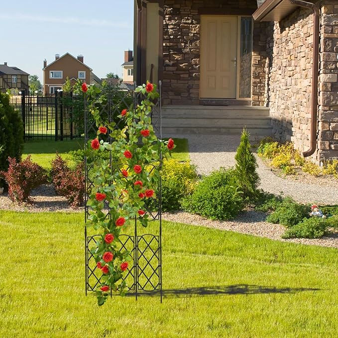 Yardwe Garden Supplies 1 Set Climbing Plants Trellis Metal Garden Plant Stands Trellis for Wisteria
