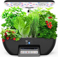 Herb Garden Kit17 Pods Hydroponics Growing System with 28W Full-Spectrum Grow Lights &amp 2 Fans Indoor Garden with Water Pump 10L Water Tank Auto Timer Height Adjustable