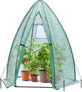 Portable Plant Protector from Animals Ohuhu Greenhouse for Outsides with Durable PE Cover Heavy Duty Green House with Zippered Door Mesh Window for Vegetables Flowers Fruits Herbs 63x54x71 Inch