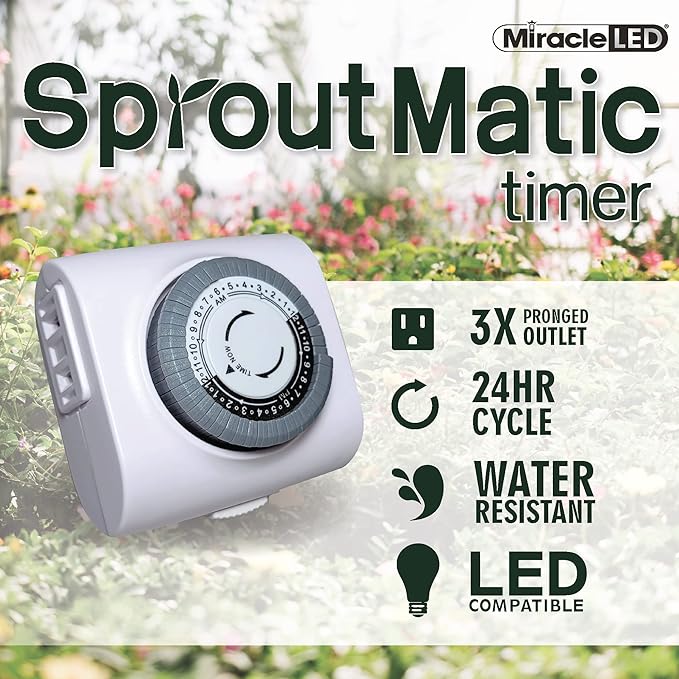 Miracle LED Classroom Gardener 1-Socket Corded Beginner LED Grow Kit with Sproutmatic Timer Controls PK1